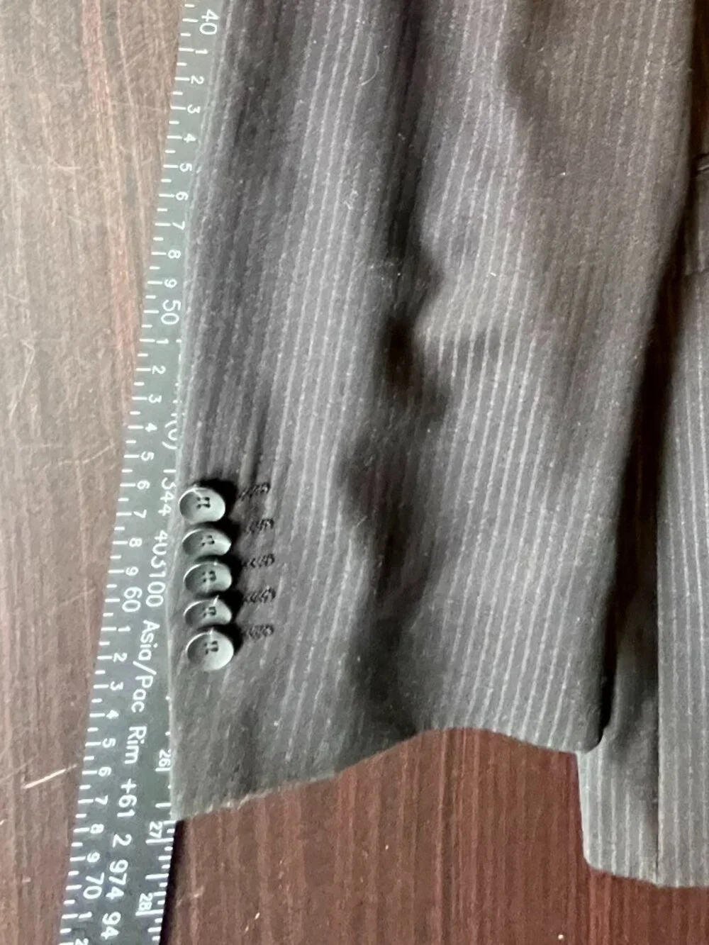 Men's Black Pinstriped 2-Pc Business Suit EU Size 27 (US 44 Short / 44S) Mint